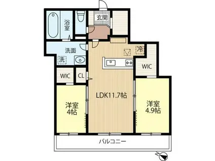 エアフォルク千歳春日(2LDK/2階)の間取り写真