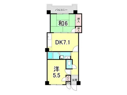 光永コート(2DK/3階)の間取り写真