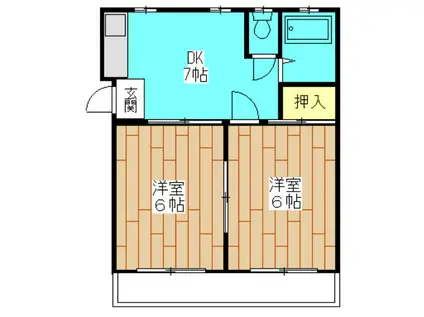 光栄コーポ(2DK/2階)の間取り写真