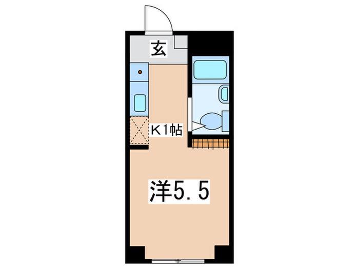 ヴェール横浜(1K/2階)の間取り写真