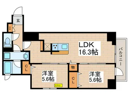 ORES(2LDK/10階)の間取り写真