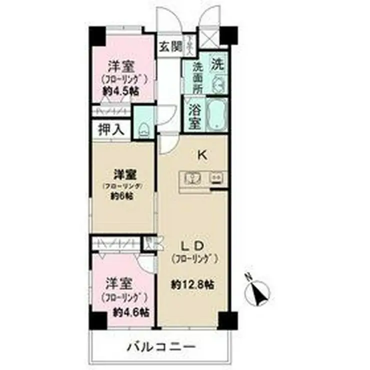 フラッツ芝間 4階階 間取り