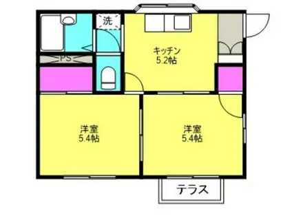 コーポラスルミネ(2K/2階)の間取り写真