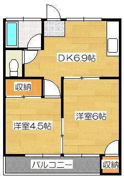 TMコーポ(2DK/2階)の間取り写真
