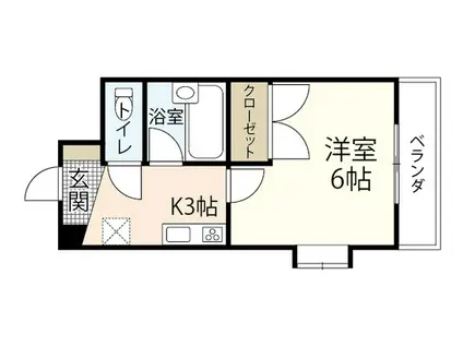 平岩ビル(1K/1階)の間取り写真