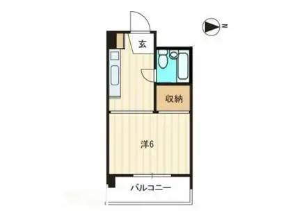 ホワイトマンション(1K/4階)の間取り写真