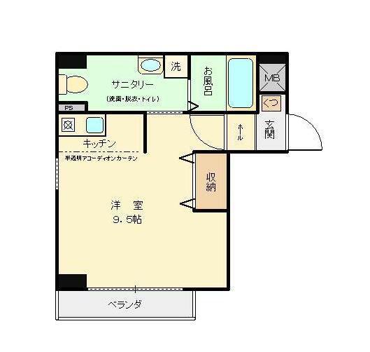 B・BOX(1K/2階)の間取り写真