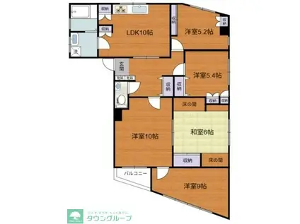 第10小野ビル(5LDK/4階)の間取り写真