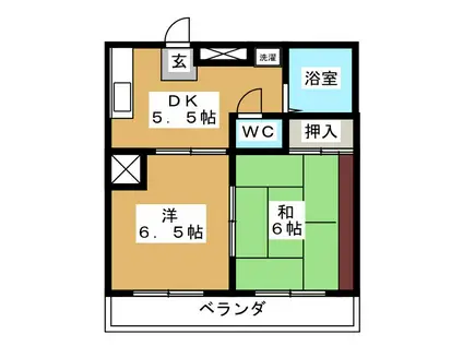 メゾン梅澤きよしヶ丘(2DK/3階)の間取り写真