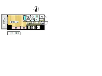 リブネスコート大阪大学前(1K/8階)の間取り写真