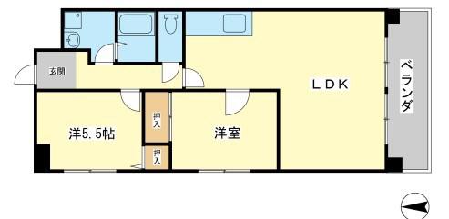 ハイツマエダII(2LDK/3階)の間取り写真