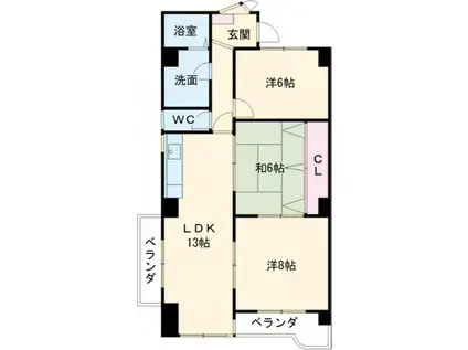 メゾン孝東(3LDK/4階)の間取り写真