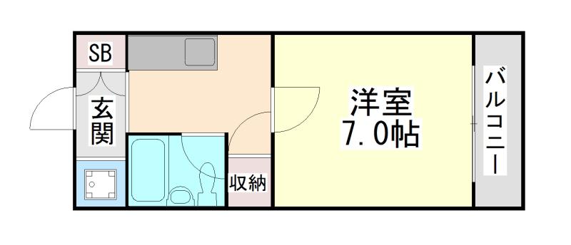 コーポアガペ(1K/4階)の間取り写真