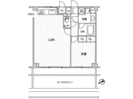 六本木デュープレックスエムズ(1LDK/6階)の間取り写真