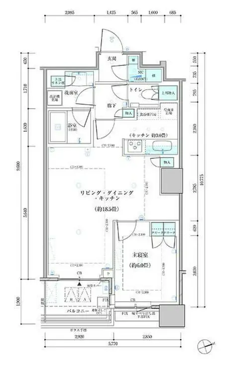 パークタワー勝どきサウス 12階階 間取り