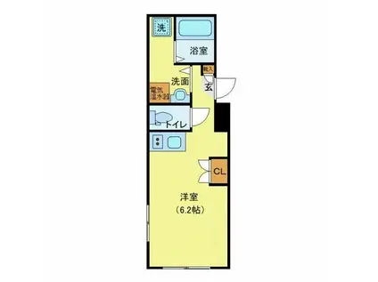 プレミアムヒルズ大森(ワンルーム/1階)の間取り写真