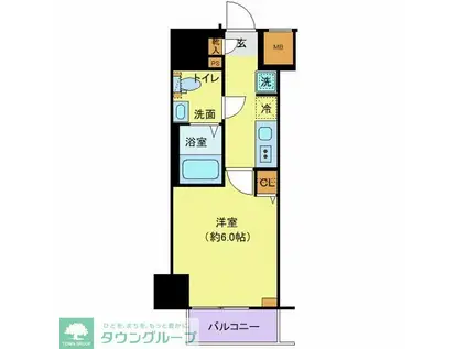 ジェノヴィア青砥スカイガーデン(1K/9階)の間取り写真