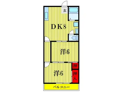 サンハイツ(2DK/1階)の間取り写真