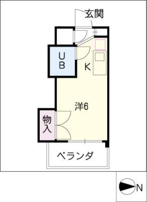 アーバンドエル川名山(ワンルーム/3階)の間取り写真