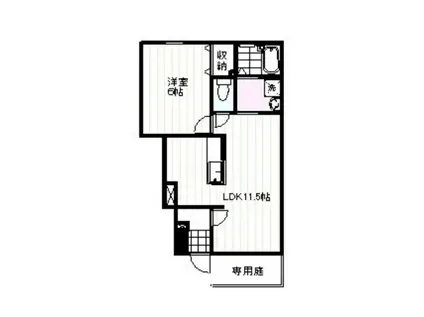 フォレットフォンティーヌB(1LDK/1階)の間取り写真