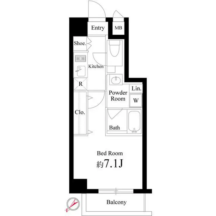 ハーモニーレジデンス新宿EAST 6階階 間取り