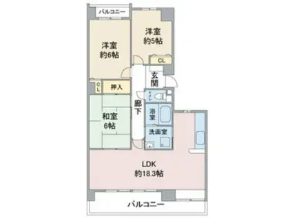 グラヂオーソ(3LDK/3階)の間取り写真