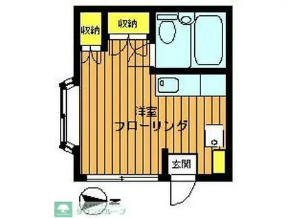 アンダンテ(ワンルーム/2階)の間取り写真