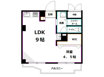 ヴィラ井荻(1LDK/4階)の間取り写真