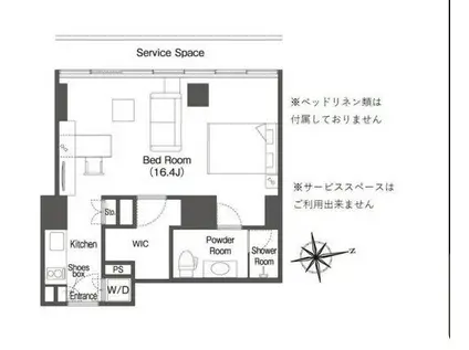 ウエリスアーバン品川タワー(ワンルーム/12階)の間取り写真