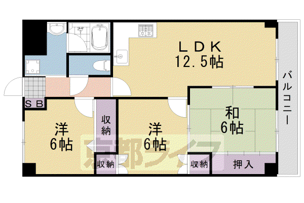 SUN・BIRD 桂(3LDK/1階)の間取り写真