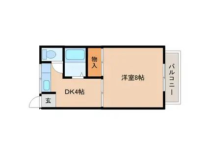 ハイコーポ東海(1DK/2階)の間取り写真