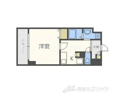 ベルエアー(1K/3階)の間取り写真
