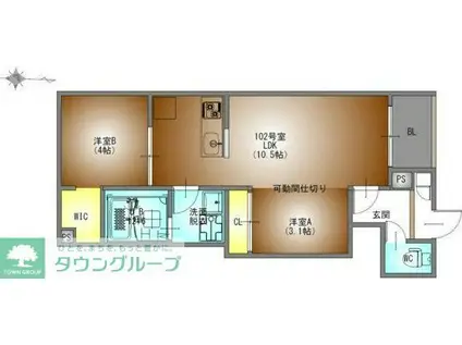 REGALEST桜山(2LDK/1階)の間取り写真