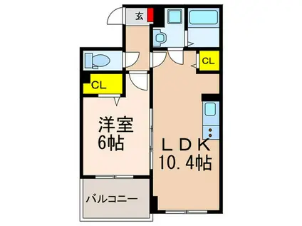 ココプラザ神原(1LDK/1階)の間取り写真