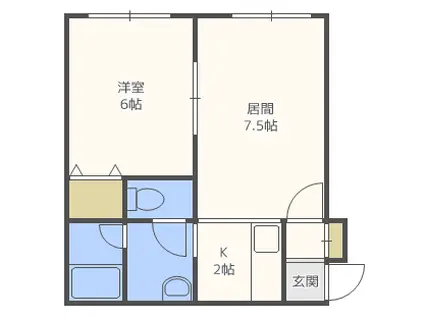 グリーンヒルII(1LDK/3階)の間取り写真