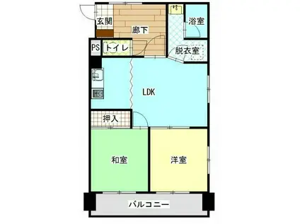ドミール栄(2LDK/1階)の間取り写真