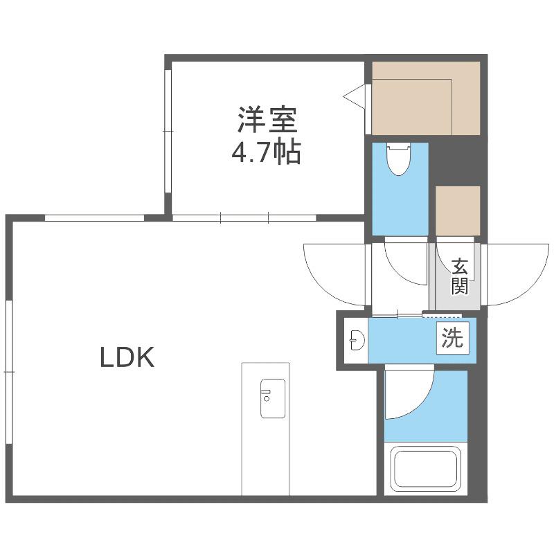 カレラ学園前(1LDK/3階)の間取り写真