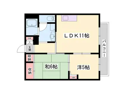 シェーネフェルト(2LDK/1階)の間取り写真