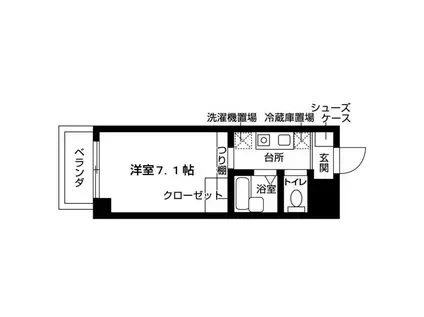 シャトー21(1K/2階)の間取り写真