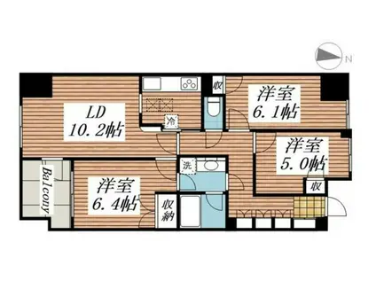 ヒルズ光が丘公園(3LDK/3階)の間取り写真