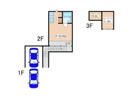ラクパハウスA(ワンルーム/2階)の間取り写真