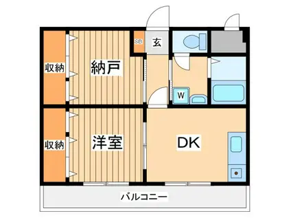 第2ケーティービル(2DK/3階)の間取り写真