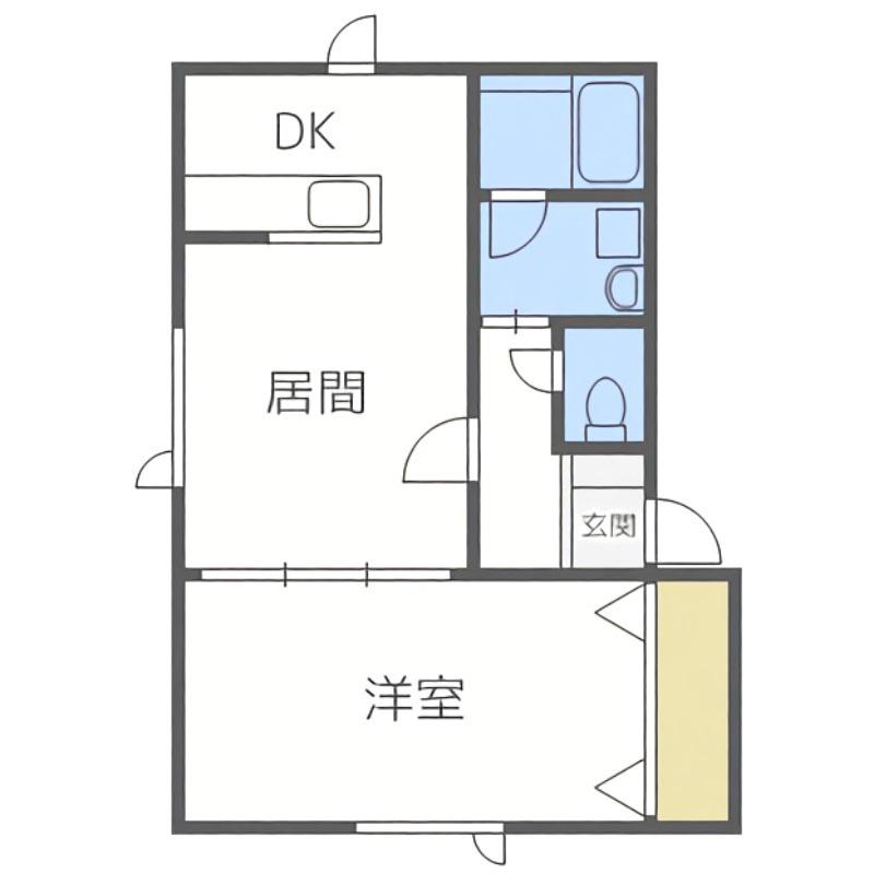 ランドマーク平岸A棟(1LDK/1階)の間取り写真