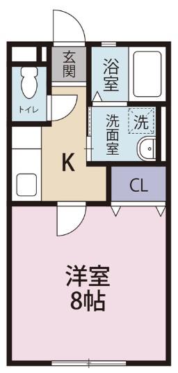 ヒルトップ(1K/2階)の間取り写真
