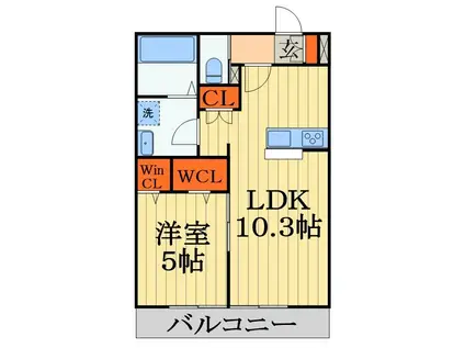 GAIA NST(1LDK/3階)の間取り写真