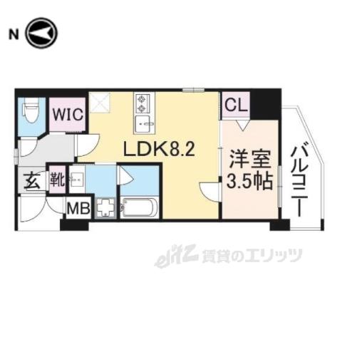 リアライズ布施駅前(1LDK/8階)の間取り写真