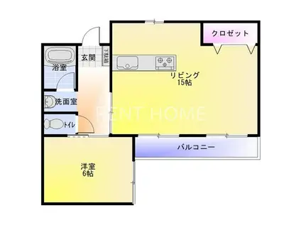 森口マンション(1LDK/2階)の間取り写真