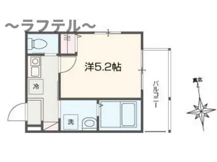 MELLAS小手指II(1K/1階)の間取り写真
