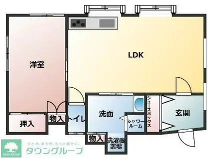 ブラウンハイツ(1LDK/1階)の間取り写真