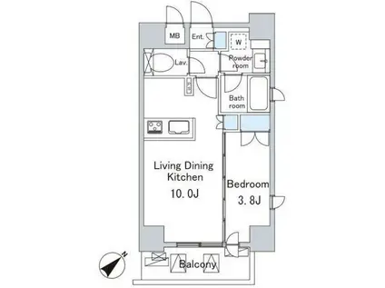 ルジェンテ・バリュ上野(1LDK/2階)の間取り写真